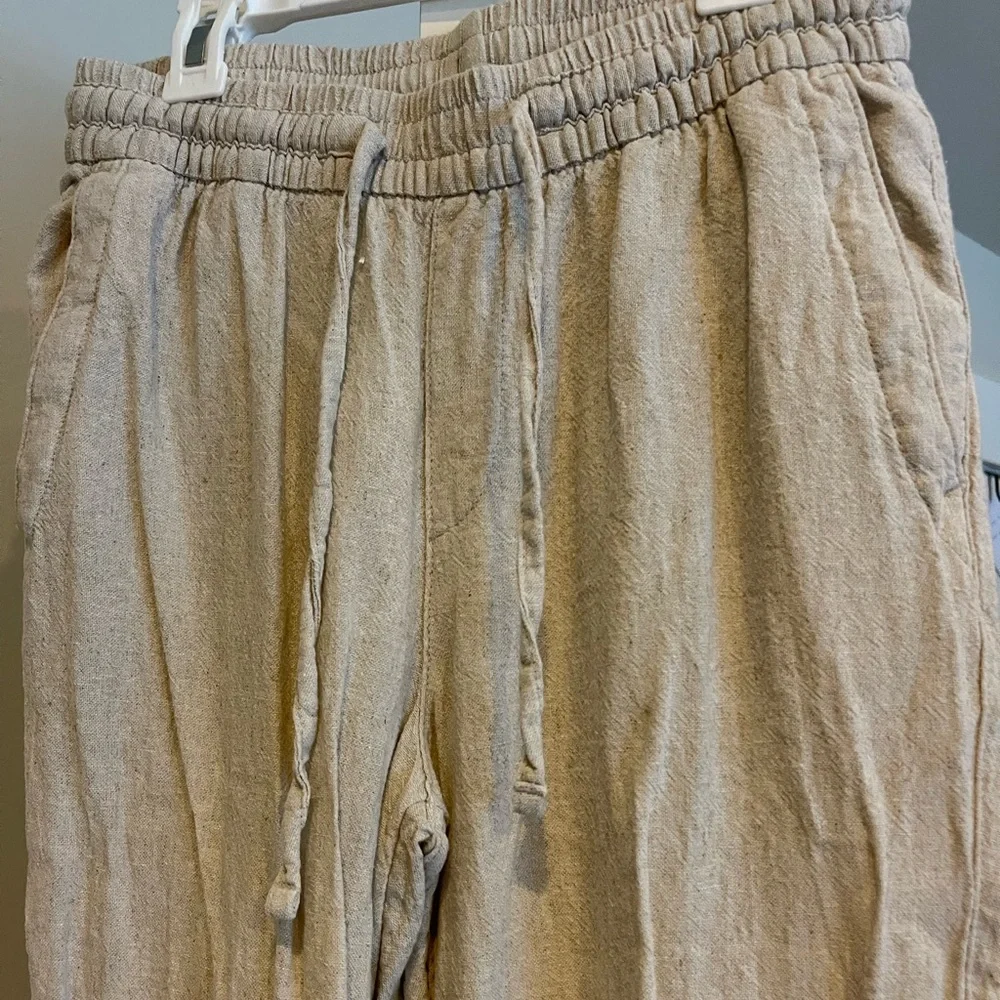 OLD NAVY Tan Cream Khaki Elastic Waist Straight Leg Jogger Ankle Pants - Picture 2 of 4